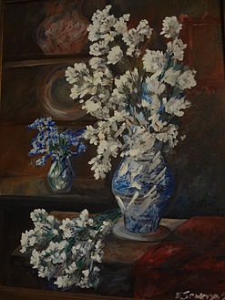 ‘Fleurs Blanches’, l'huile sur toile, 30