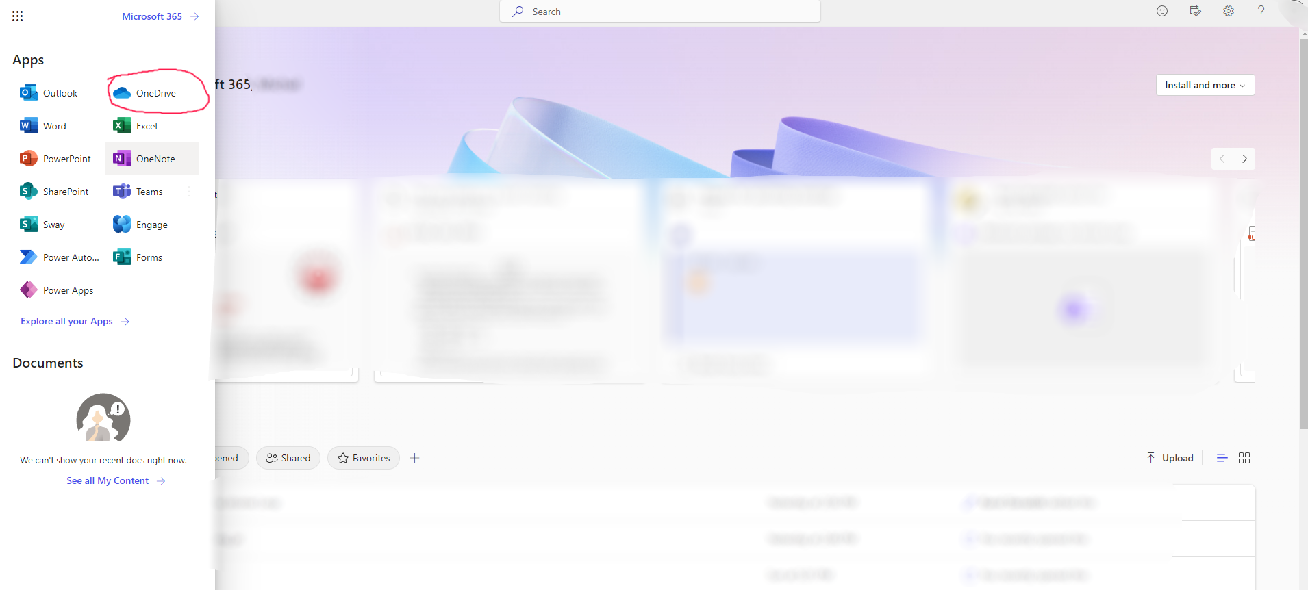Wybór OneDrive